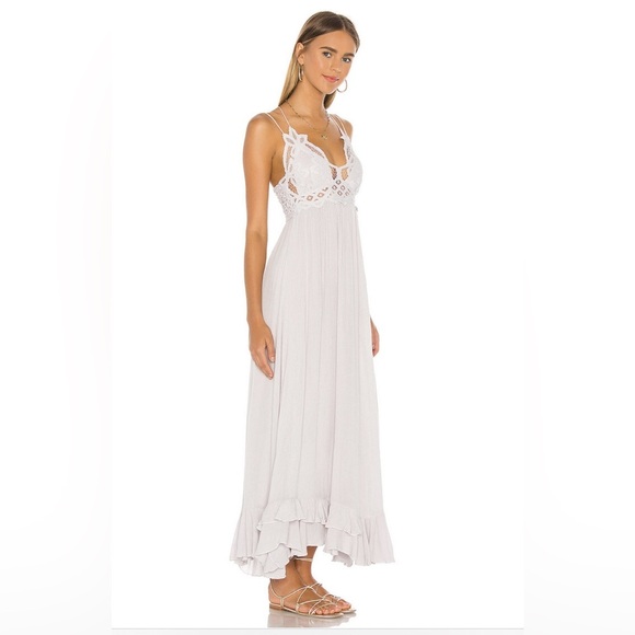 Free People Adella Maxi Floral Lace V-neck Strap Back Dress white Size S - Picture 6 of 9